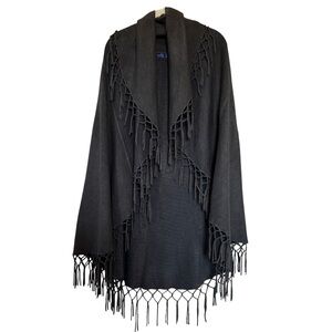 Grey Shawl with Arm Openings